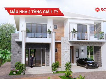 mẫu nhà 2 tầng đẹp giá 1 tỷ