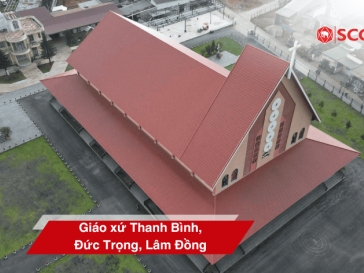 Công trình Giáo xứ Thanh Bình – Sử dụng ngói Hera 101 màu đỏ
