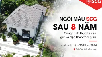 Nhà đẹp sử dụng ngói màu SCG sau 8 năm: Nhà nghỉ dưỡng tại Bến Tre, Vĩnh Long