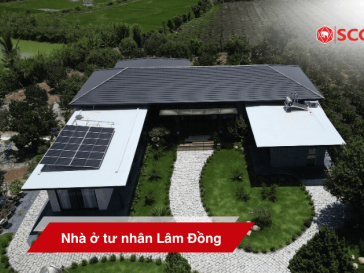 Nhà ở tư nhân Lâm Đồng, nhà mái nhật sử dụng ngói màu SCG dạng phẳng PX11